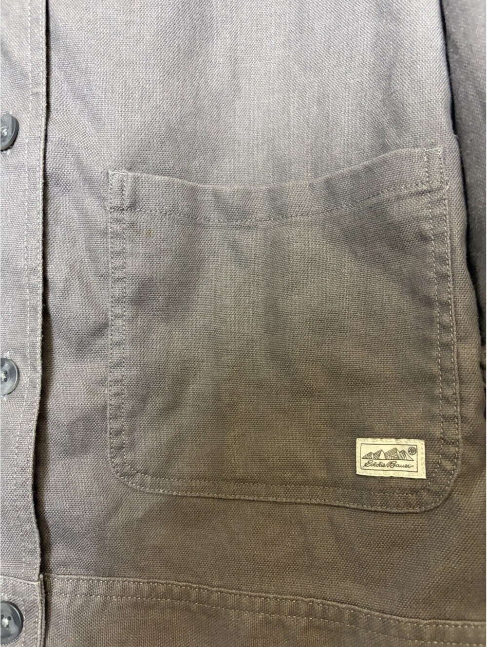 Eddie Bauer Cotton Blend Grey Lightweight Canvas Chore Coat. Size XS. $118 - Picture 3 of 8